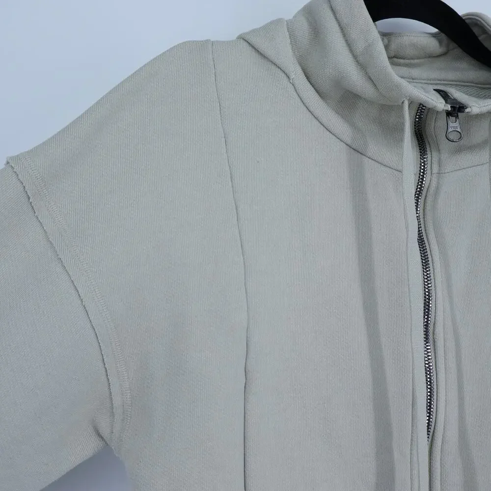 Alo Cruiser Hoodie Sweatshirt Cropped Full Zip Light Sage French Terry Women's S